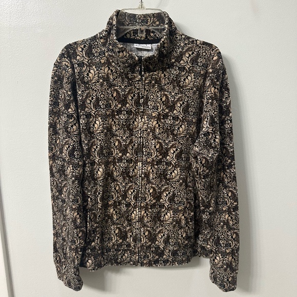 Kim Rogers Black and Tan / Brown Jacket Petite Medium EUC - Picture 1 of 9